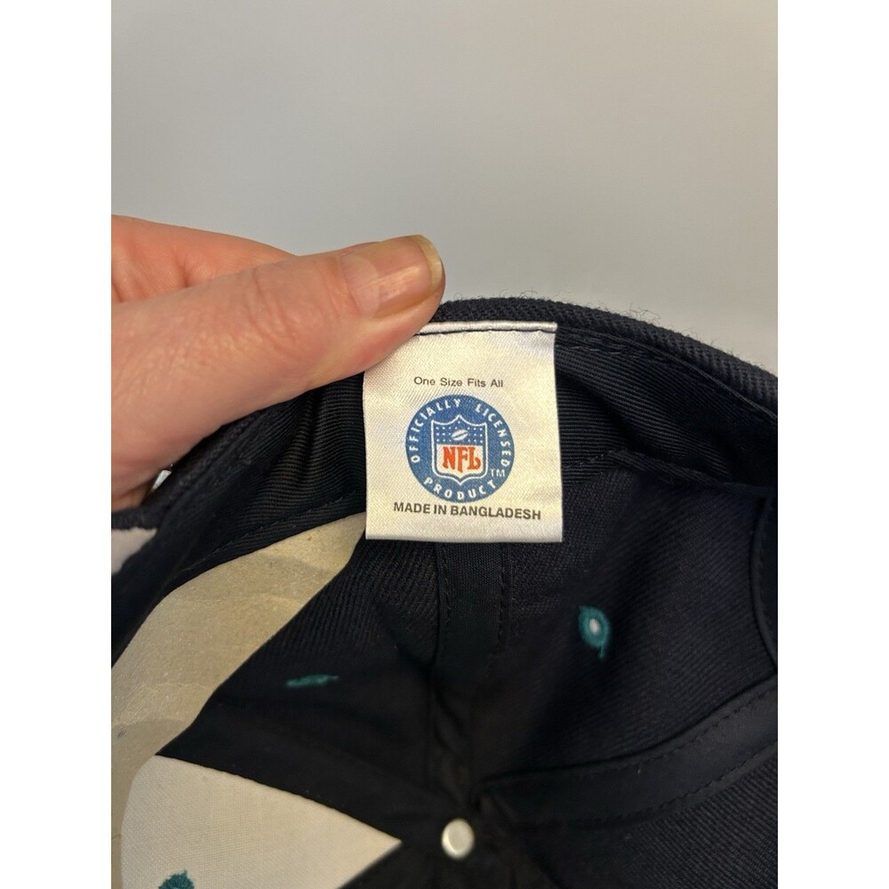 Vintage 90s Miami Dolphins Puma NFL Snapback Hat Navy Blue NOS Logo Cap Football - Picture 11 of 12